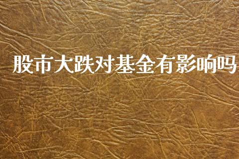 股市大跌对基金有影响吗_https://qh.lansai.wang_期货理财_第1张