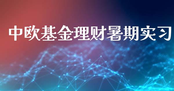 中欧基金理财暑期实习_https://qh.lansai.wang_期货理财_第1张