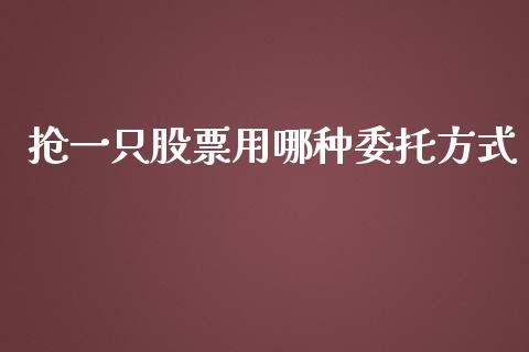 抢一只股票用哪种委托方式_https://qh.lansai.wang_期货喊单_第1张