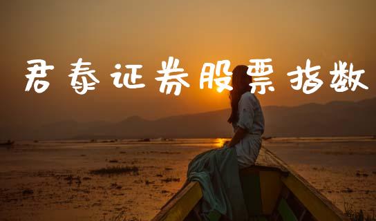 君泰证券股票指数_https://qh.lansai.wang_期货理财_第1张