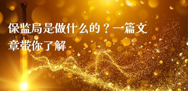 保监局是做什么的？一篇文章带你了解_https://qh.lansai.wang_股票技术分析_第1张