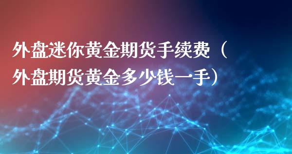 外盘迷你黄金期货手续费（外盘期货黄金多少钱一手）_https://qh.lansai.wang_期货喊单_第1张