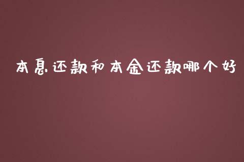 本息还款和本金还款哪个好_https://qh.lansai.wang_股票技术分析_第1张