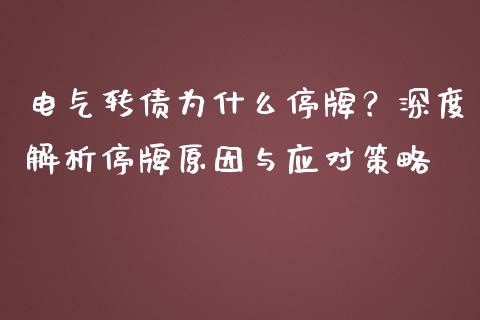 电气转债为什么停牌？深度解析停牌原因与应对策略_https://qh.lansai.wang_新股数据_第1张