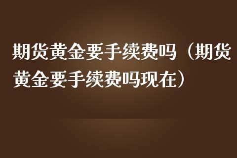 期货黄金要手续费吗（期货黄金要手续费吗现在）_https://qh.lansai.wang_期货喊单_第1张