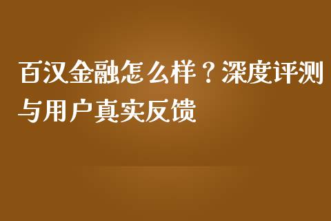 百汉金融怎么样？深度评测与用户真实反馈_https://qh.lansai.wang_新股数据_第1张