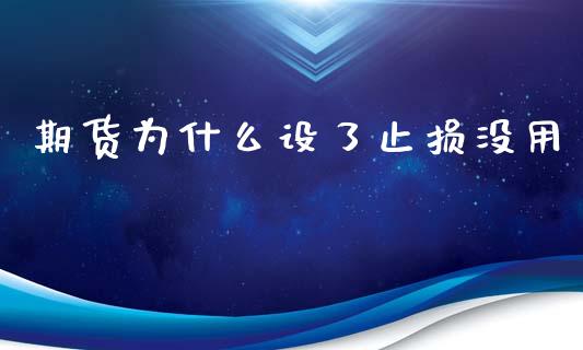 期货为什么设了止损没用_https://qh.lansai.wang_股票技术分析_第1张