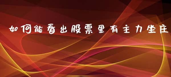 如何能看出股票里有主力坐庄_https://qh.lansai.wang_期货理财_第1张