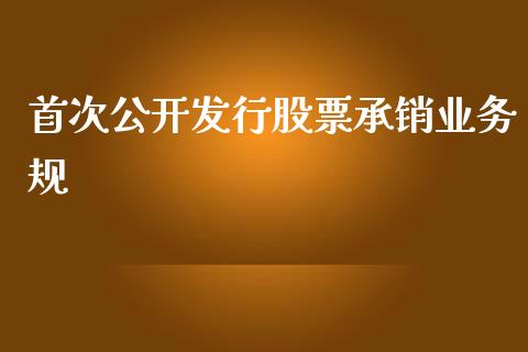 首次公开发行股票承销业务规_https://qh.lansai.wang_新股数据_第1张