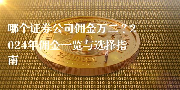 哪个证券公司佣金万二？2024年佣金一览与选择指南_https://qh.lansai.wang_股票技术分析_第1张