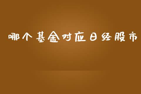哪个基金对应日经股市_https://qh.lansai.wang_期货理财_第1张
