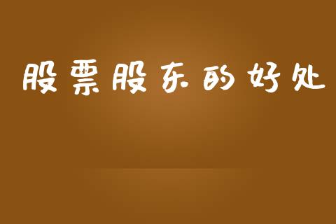 股票股东的好处_https://qh.lansai.wang_新股数据_第1张