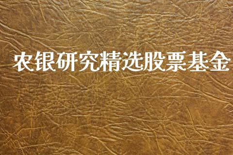 农银研究精选股票基金_https://qh.lansai.wang_期货理财_第1张