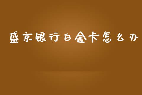 盛京银行白金卡怎么办_https://qh.lansai.wang_股票新闻_第1张