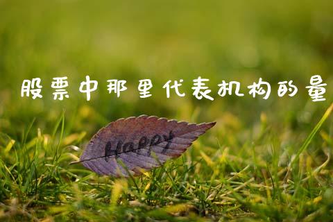 股票中那里代表机构的量_https://qh.lansai.wang_期货喊单_第1张