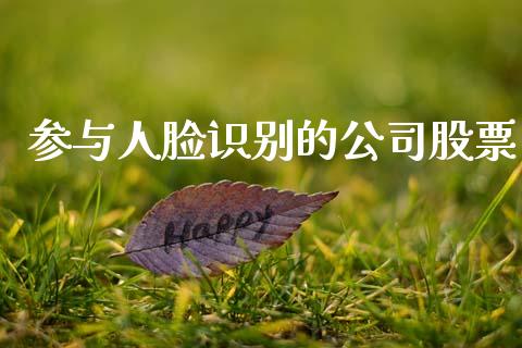 参与人脸识别的公司股票_https://qh.lansai.wang_期货喊单_第1张