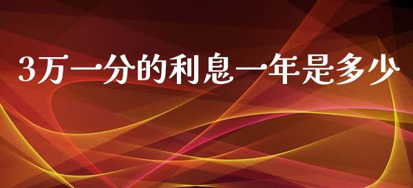 3万一分的利息一年是多少_https://qh.lansai.wang_股票新闻_第1张