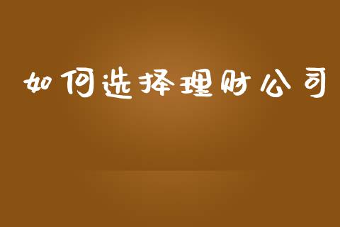 如何选择理财公司_https://qh.lansai.wang_期货理财_第1张