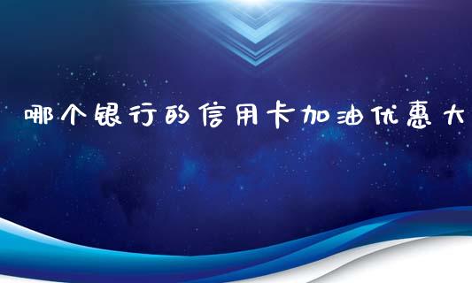 哪个银行的信用卡加油优惠大_https://qh.lansai.wang_期货喊单_第1张