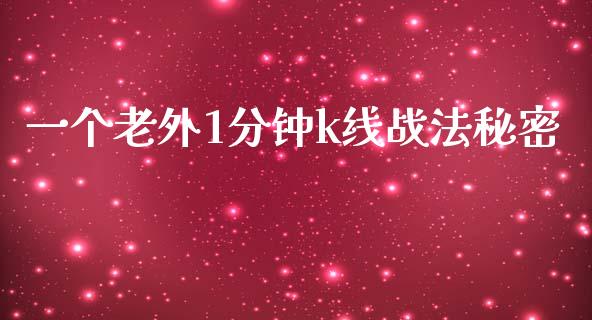 一个老外1分钟k线战法秘密_https://qh.lansai.wang_新股数据_第1张