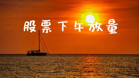 股票下午放量_https://qh.lansai.wang_期货理财_第1张