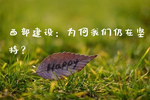 西部建设：为何我们仍在坚持？_https://qh.lansai.wang_股票技术分析_第1张
