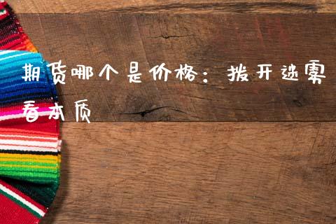 期货哪个是价格：拨开迷雾看本质_https://qh.lansai.wang_期货理财_第1张