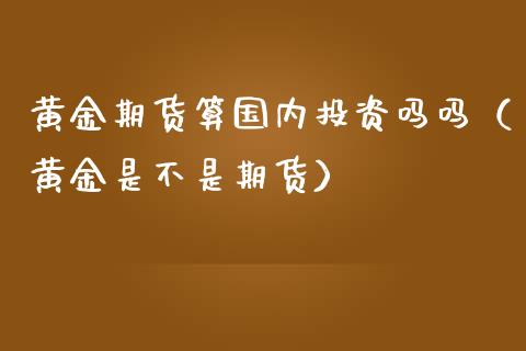 黄金期货算国内投资吗吗（黄金是不是期货）_https://qh.lansai.wang_股票技术分析_第1张