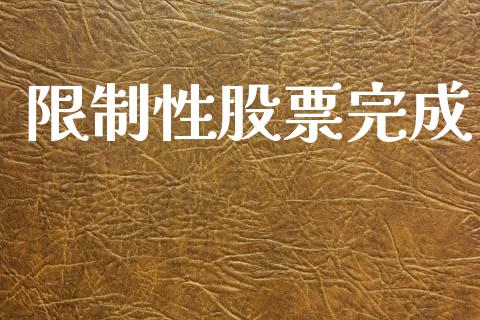 限制性股票完成_https://qh.lansai.wang_期货喊单_第1张