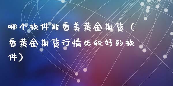 哪个软件能看美黄金期货（看黄金期货行情比较好的软件）_https://qh.lansai.wang_期货喊单_第1张