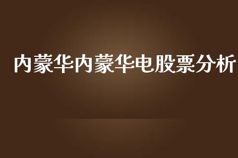 内蒙华内蒙华电股票分析_https://qh.lansai.wang_期货理财_第1张