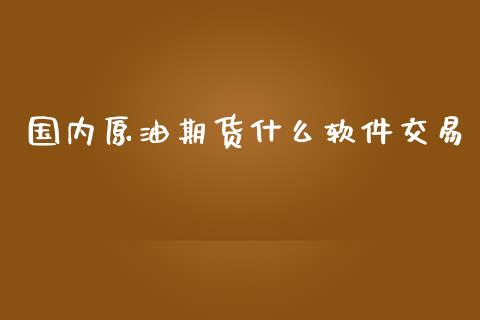 国内原油期货什么软件交易_https://qh.lansai.wang_期货怎么玩_第1张