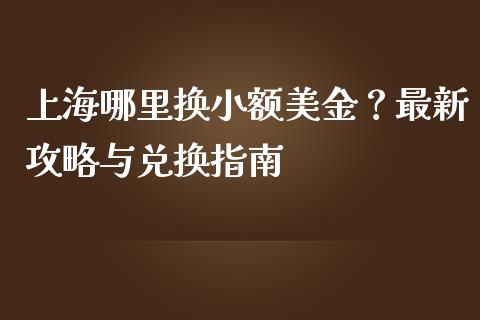 上海哪里换小额美金？最新攻略与兑换指南_https://qh.lansai.wang_股票技术分析_第1张