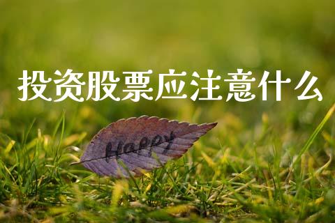 投资股票应注意什么_https://qh.lansai.wang_期货理财_第1张