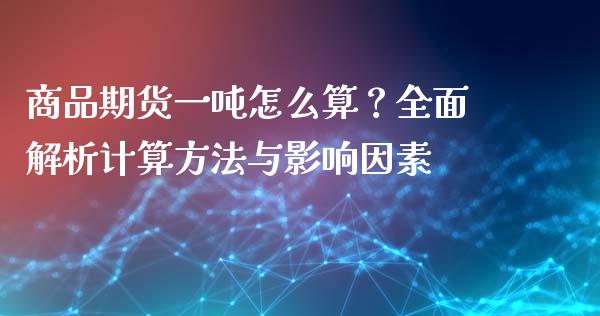 商品期货一吨怎么算？全面解析计算方法与影响因素_https://qh.lansai.wang_海康威视股票_第1张