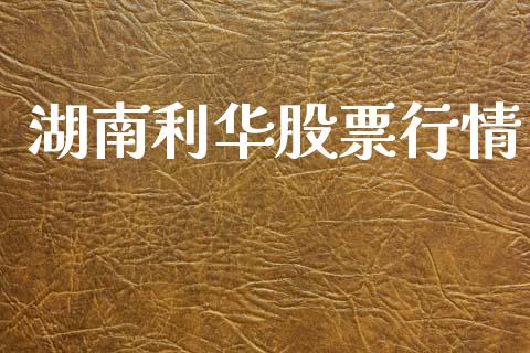 湖南利华股票行情_https://qh.lansai.wang_股票新闻_第1张
