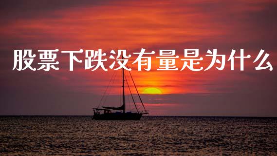 股票下跌没有量是为什么_https://qh.lansai.wang_新股数据_第1张