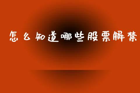 怎么知道哪些股票解禁_https://qh.lansai.wang_期货喊单_第1张