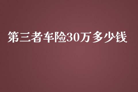 第三者车险30万多少钱_https://qh.lansai.wang_新股数据_第1张