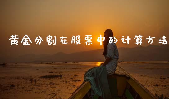 黄金分割在股票中的计算方法_https://qh.lansai.wang_期货理财_第1张