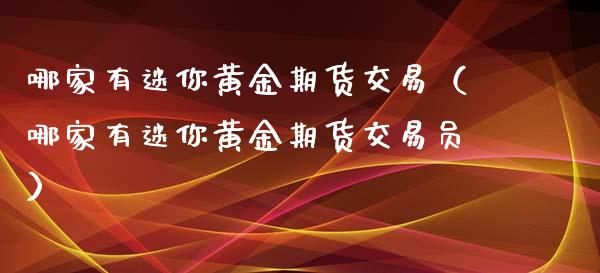 哪家有迷你黄金期货交易（哪家有迷你黄金期货交易员）_https://qh.lansai.wang_期货喊单_第1张