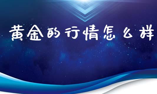 黄金的行情怎么样_https://qh.lansai.wang_股票技术分析_第1张