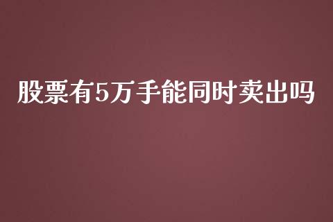 股票有5万手能同时卖出吗_https://qh.lansai.wang_新股数据_第1张