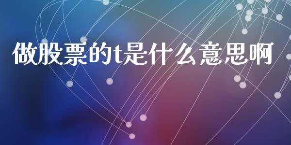 做股票的t是什么意思啊_https://qh.lansai.wang_新股数据_第1张