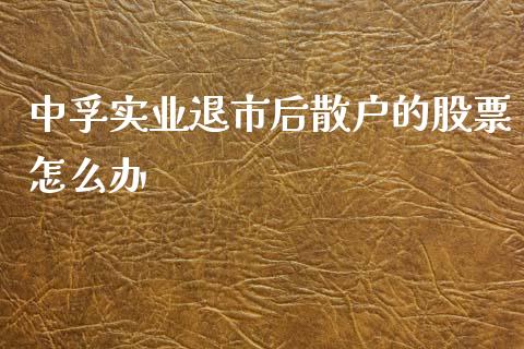 中孚实业退市后散户的股票怎么办_https://qh.lansai.wang_期货理财_第1张