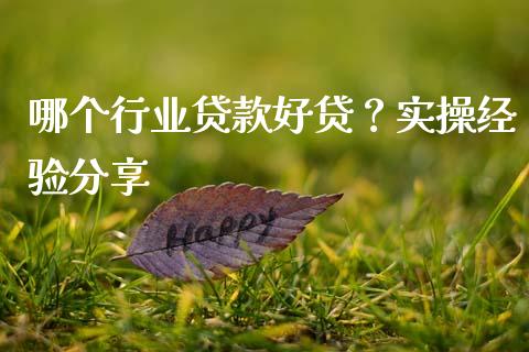 哪个行业贷款好贷？实操经验分享_https://qh.lansai.wang_海康威视股票_第1张