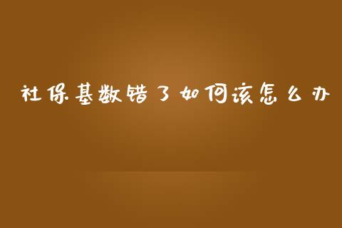 社保基数错了如何该怎么办_https://qh.lansai.wang_股票新闻_第1张