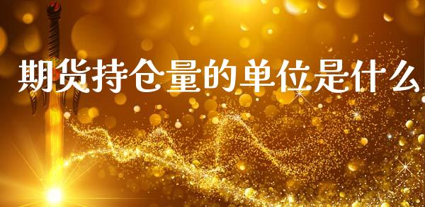 期货持仓量的单位是什么_https://qh.lansai.wang_期货理财_第1张