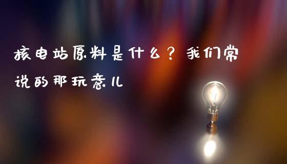 核电站原料是什么？我们常说的那玩意儿_https://qh.lansai.wang_股票技术分析_第1张