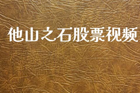 他山之石股票视频_https://qh.lansai.wang_新股数据_第1张